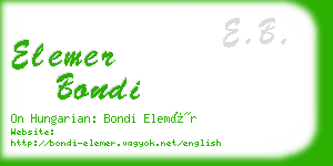 elemer bondi business card